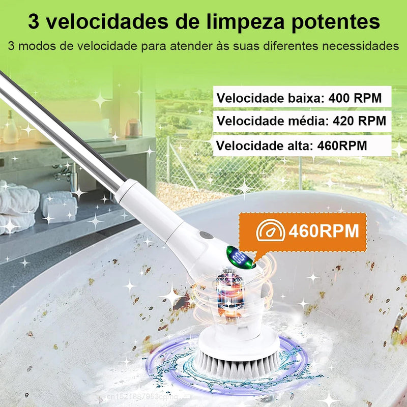 Escova de limpeza elétrica 8 em 1 multifuncional sem fio